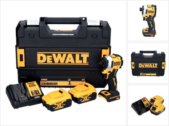 DeWalt DCF 850 P2 accu-slagmoersleutel 18 V 205 Nm 1/4" borstelloos + 2x oplaadbare accu 5.0 Ah + lader + TSTAK