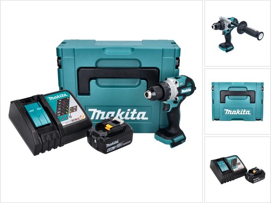 Makita DHP 486 RG1J accu-klopboormachine 18 V 130 Nm borstelloos + 1x accu 6,0 Ah + oplader + Makpac
