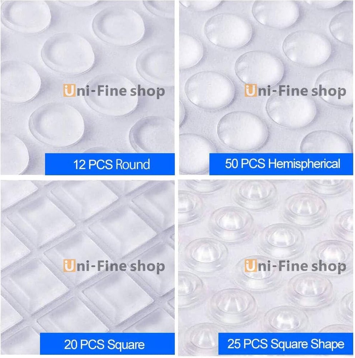 Demper zelfklevend rond 11x5mm kunststof transparant - Deur-frontbuffers zelfklevend | Web App