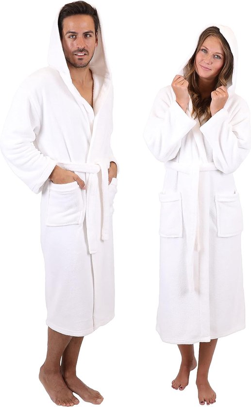 Badjassen van microvezel voor heren en dames, lange badjas, saunamantel met capuchon