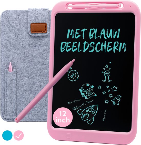 LCD Tekentablet Kinderen "Roze" 12 inch - Sinterklaas Speelgoed - Cadeau - Sinterklaas - Speelgoed - Meisjes - 3 Jaar - 4 Jaar - 5 Jaar - 6 Jaar - 7 Jaar - 8 Jaar - Sint - Kerst - LCD Tekenbord - Kinderen - eWriter - Writing Tablet - Reisspeelgoed