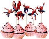 taarttopper - spider-men - verjaardag - taartdecoratie - 24 stuks - taartversiering
