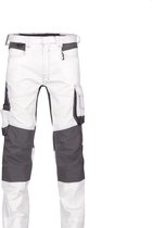 DASSY® Dynax Painters Pantalon peintre avec stretch et poches genoux - maat 48 - BLANC/GRIS ANTHRACITE