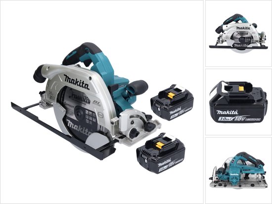 Makita DHS 900 F2U Accu-cirkelzaag 36 V ( 2x 18 V ) 235 mm borstelloos + 2x accu 3.0 Ah + Bluetooth adapter - zonder oplader