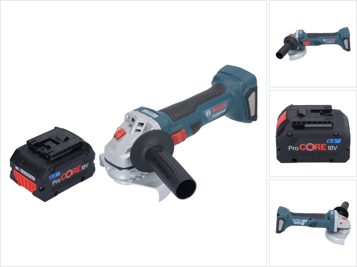 Bosch Professional Bosch GWS 18V-7 Professionele accu haakse slijper 18 V 125 mm borstelloos + 1x ProCORE accu 8.0 Ah zonder lader