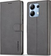 LC.IMEEKE Luxe Book Case - Geschikt voor Xiaomi Redmi Note 13 Pro 4G / Poco M6 Pro 4G Hoesje - Grijs
