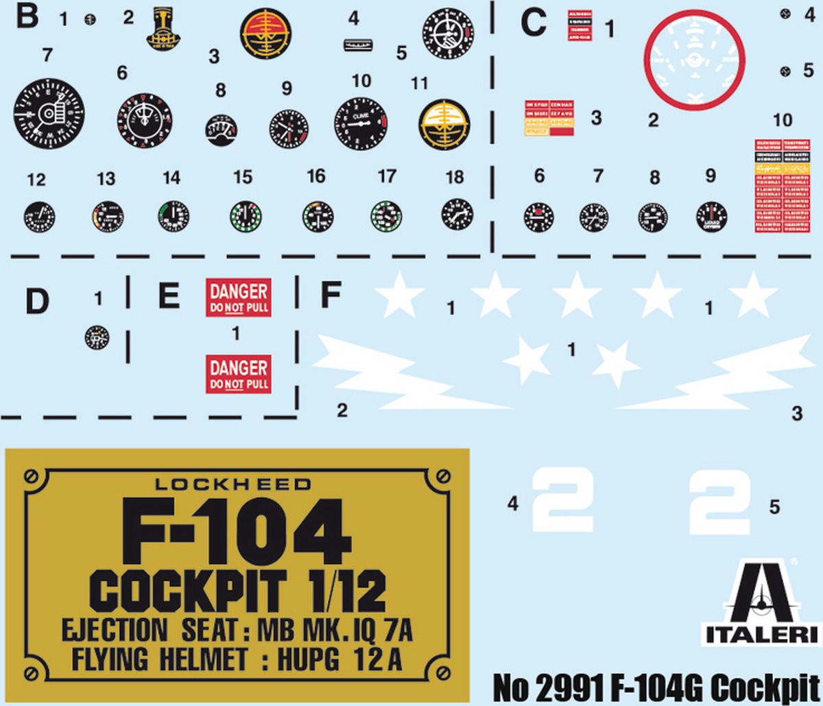 Italeri Modelbouwpakket Vliegtuigen - 2991 F-104 G Cockpit Plastic - 1:12 - Modelbouw — afbeelding 3