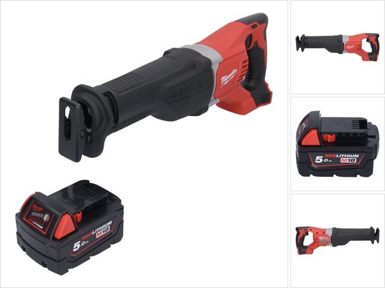 Milwaukee M18 BSX-501 accu reciprozaag 18 V + 1x accu 5.0 Ah - zonder lader