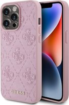 GUESS GUHCP15XP4EPMP Hulle fur iPhone 15 Pro Max 6.7" Rosa hardcase Leather 4G Stamped