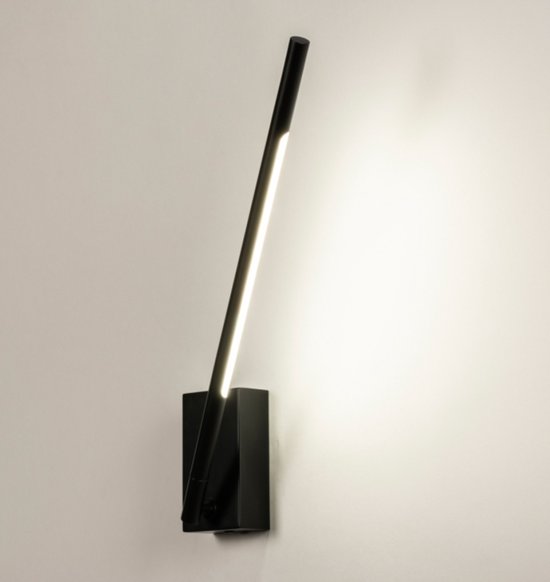 Lumidora Wandlamp 74986 - Voor binnen - STOKJE - Ingebouwd LED - 5.0 Watt - 260 Lumen - 2700 Kelvin - Zwart - Metaal