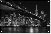 Tuindecoratie New York - Brooklyn - Bridge - 60x40 cm - Tuinposter - Tuindoek - Buitenposter