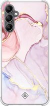 Casimoda® hoesje - Geschikt voor Samsung Galaxy A14 5G - Marmer roze paars - Shockproof case - Extra sterk - TPU/polycarbonaat - Paars, Transparant