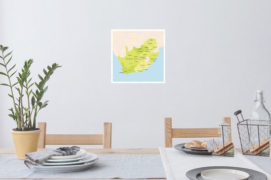 Sticker Muursticker Illustration Afrique du Afrique - Illustration carte verte de l'Afrique du Afrique - 30x30 cm - film adhésif autocollant - sticker mural repositionnable