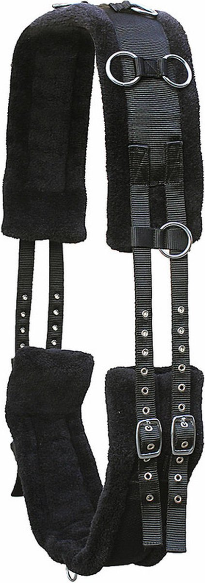 Euroriding Lunging Girth Teddy Fleece Full Zwart