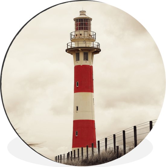 Wall Circle - Wall Circle - Tirage photo phare sépia - Aluminium - ⌀ 120 cm - Intérieur et Extérieur XXL