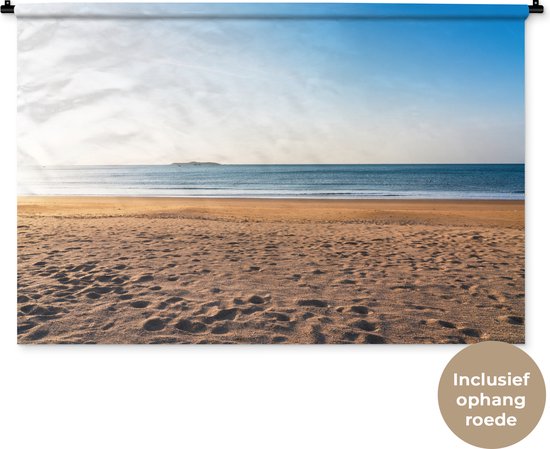 Wandkleed - Wanddoek - Strand - Licht - Zomer - 120x80 cm - Wandtapijt