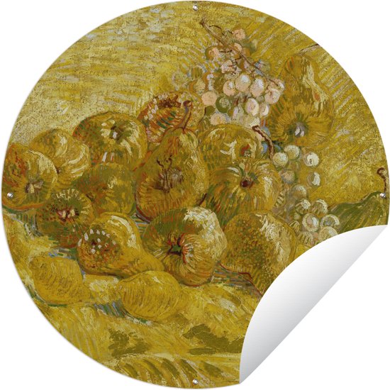 Tuincirkel Kweeperen, citroenen, peren en druiven - Vincent van Gogh - 90x90 cm - Ronde Tuinposter - Buiten