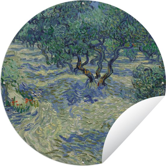 Tuincirkel De Olijfgaard - Vincent van Gogh - 60x60 cm - Ronde Tuinposter - Buiten
