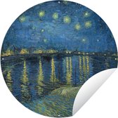 Tuincirkel De Sterrennacht - Vincent van Gogh - 120x120 cm - Ronde Tuinposter - Buiten XXL / Groot formaat!