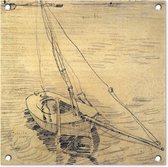 Tuinposters Zeilboot op de Seine bij Asnières - Vincent van Gogh - 50x50 cm - Tuindoek - Buitenposter