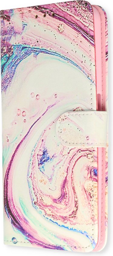 Casemania Coque avec Impression Adaptée pour Samsung Galaxy A35 - Marble Twist - Wallet Book Case