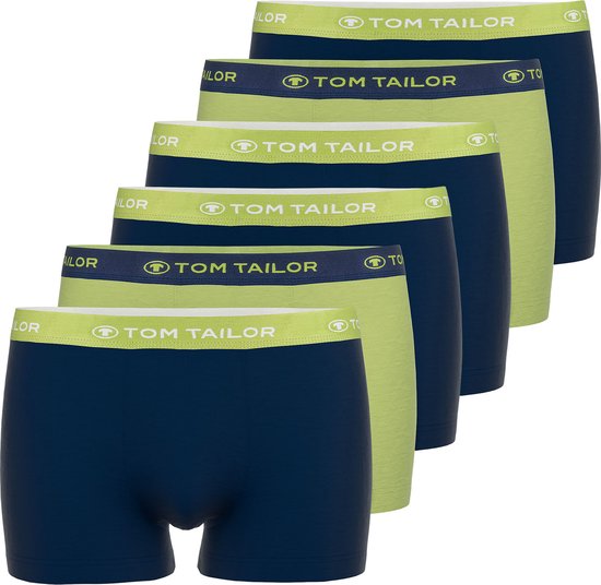 TOM TAILOR Buffer - Heren Boxer Trunk 6 pack - Blauw/Groen - Maat M