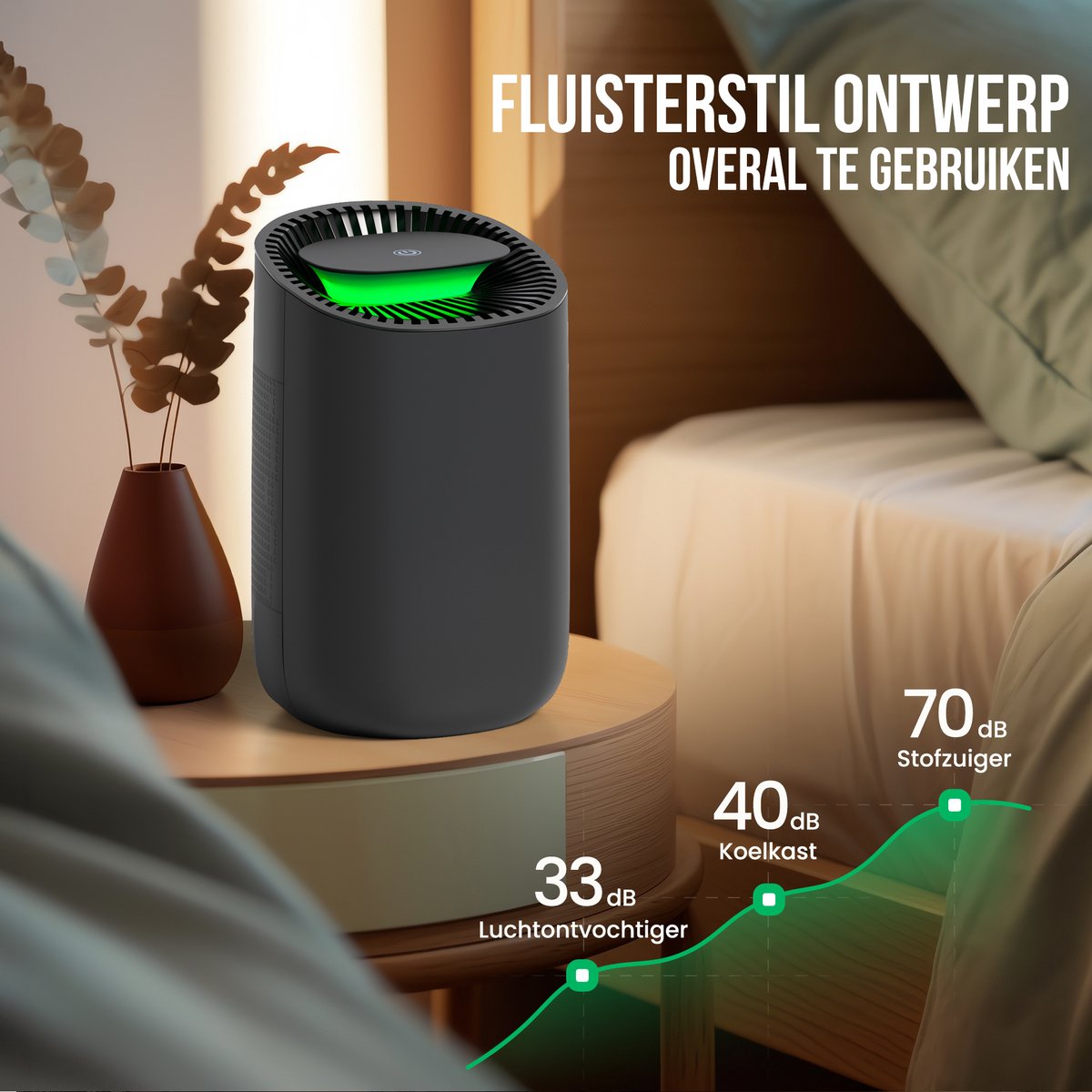 Strex Luchtontvochtiger - Compact en Stil - Mini Luchtontvochter - 600ml/dag - Zwart thumbnail 6
