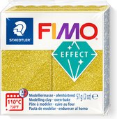 FIMO effect ovenhardende boetseerklei standaard blokje 57 g - glitter goud