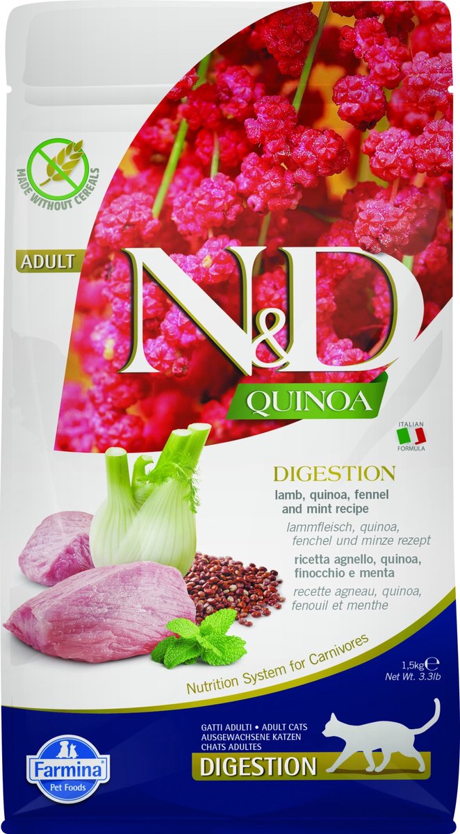 farmina Farmina N&D Quinoa Digestion Adult Kattenvoer - Lamb - 1,5 kg