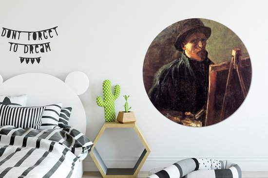 WallCircle - Cercle mural - Cercle mural - Autoportrait en peintre - Vincent van Gogh - Aluminium - Dibond - ⌀ 140 cm - Intérieur et extérieur