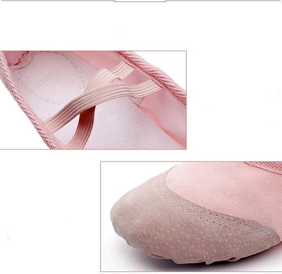 Balletschoenen Meisjes,Unisex-kind Dans Pantoffels Canvas Gymnastiek Yoga Schoenen Split Zool Canvas Plat Voor Kinderen en Volwassenen,Pink-24=(16CM