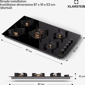 Klarstein Goldflame 5 - Gaskookplaat - 5-pits - Side Control - Zwart