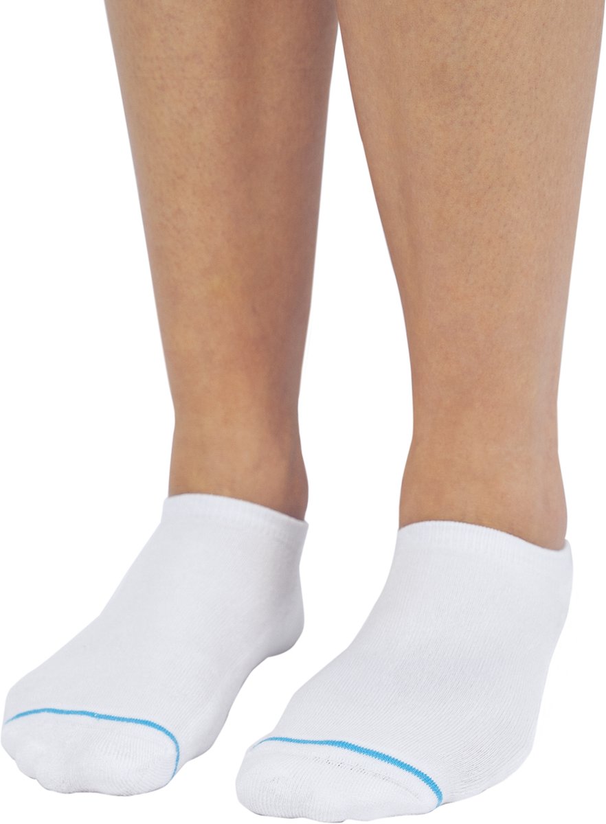 7 paar Hallelujah Bamboe Sneakersokken Dames / Footies - Maat 35-38 - Wit - Naadloze Sokken