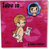 Luxe Valentijnskaart Love is...a love letter - 13,5x13,5cm - inclusief gekleurde envelop