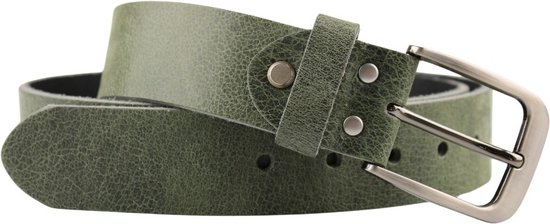 Fana Belts Leren Riem Groen - Brede Riem - Groene Riem - Taillemaat 90