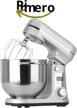 Primero - Keukenmachine - keukenmixer - foodprocessor - mixer - blender - keukenmachines - mixer met mengkom - mixers - 6L kom - Zilver