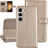 Multimedia & Accessoires PU Lederen Book Case Hoesje geschikt voor Samsung Galaxy S23 – Goud - Portemonnee – Met Stand – Kaarthouder – Pasjes Houder – 3 Pasjes - Magneet Sluiting – Bookcase