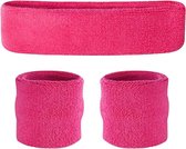 Zweetband set Fluo Neon Roze | One Size | Kamping Kitch | Carnaval outfit | Accessoire | Foute Party | Carnavalskleding | Verkleden | Disco | 80s
