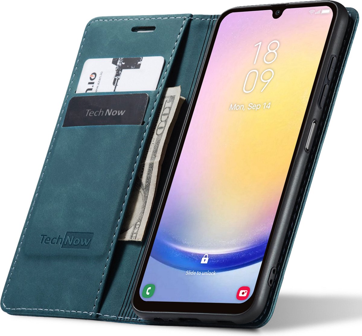 Hoesje geschikt voor Samsung Galaxy A25 - Book Case Leer Slimline Blauw