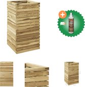 vidaXL Plantenbak verhoogd 50x50x100 cm geïmpregneerd grenenhout Bloempot Inclusief Houtreiniger en verfrisser
