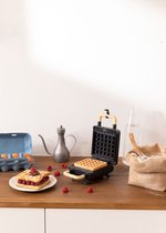 Bol.com CREATE STONE 2 in 1 COMPACT - Sandwichgrill en wafelijzer met verwisselbare platen - Zwart aanbieding