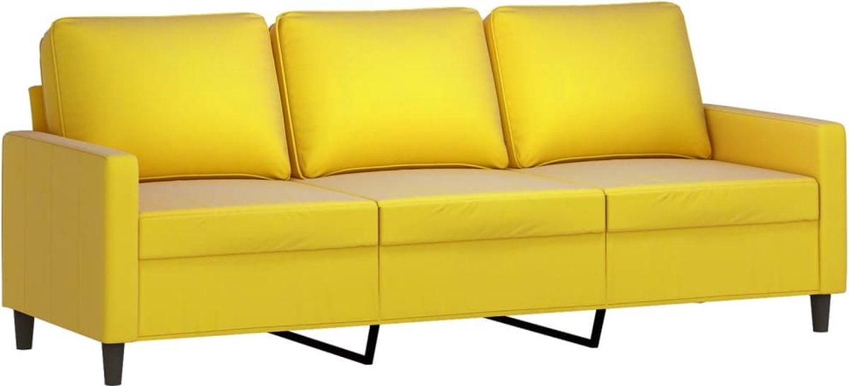 vidaXL Driezitsbank - 180 - cm - fluweel - geel