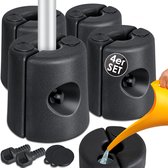 KESSER® Gewichten voor Partytent en Paviljoen Set van 4 - Vulbare Voet voor Partytent met Water / Zand - verzwaring voor Tenten - Zwart