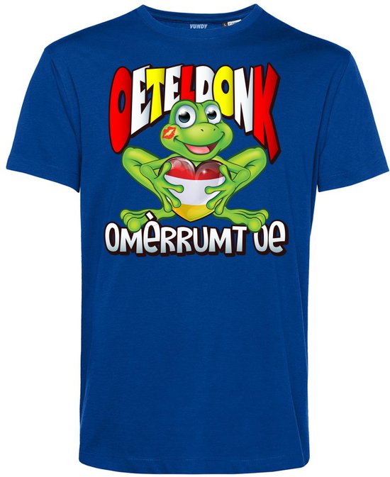 T-shirt kind Oeteldonk Omèrrumt Oe | Carnavalskleding kinderen | Carnaval Kostuum | Foute Party | Blauw | maat 80