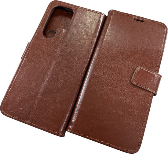 Samsung Galaxy S22 Ultra S908 case book case + 2 pièces Glas Screen Protector marron