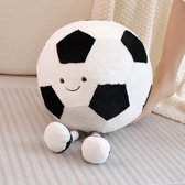 By Maes - Pluche voetbal - Zachte voetbal - EK 2024 voetbal - Baby Voetbal - 20 x 28 cm - Zwart - Wit - Kraamcadeau