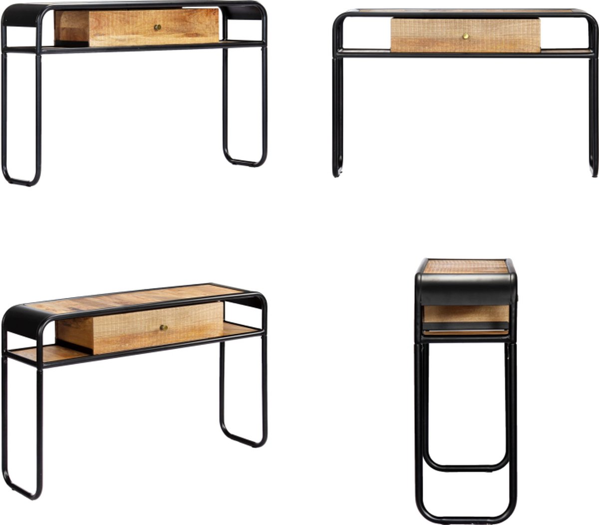 vidaXL Wandtafel - 118x30x75 - cm - massief - mangohout Bruin