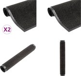 vidaXL Droogloopmatten 2 st rechthoekig getuft 90x150 cm zwart - Deurmat - Deurmatten - Droogloopmat - Droogloopmatten