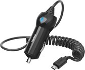 Hama Car Charger - Chargeur de voiture 6W Micro USB - Câble de charge de 1 mètre - Sécurité - Convient aux Smartphones et Tablettes - Câble spiralé - Zwart