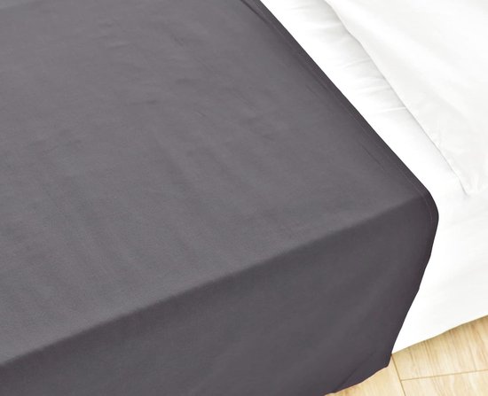 Bedlaken - zacht en onderhoudsvriendelijk beddoek 100% katoen zonder elastiek huisdoek vele maten en kleuren Maat: 150x250 cm, antracietgrijs
